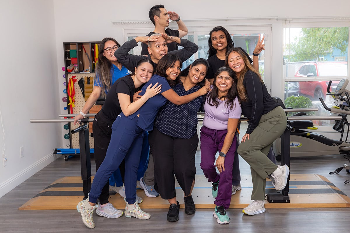 fun group photo of hayward gardens post acute staff